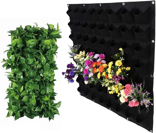Miniatura 22 de Bolsas de cultivo colgantes para plantar, 9 bolsillos para colgar en la pared, bolsa de cultivo vertical para jardín interior y exterior, contenedor
