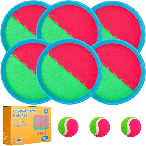 Juego de pelotas para lanzar y atrapar, juego de pelota con pinchos para niños de 4 a 8 años, juguetes al aire libre para playa, césped, parque,