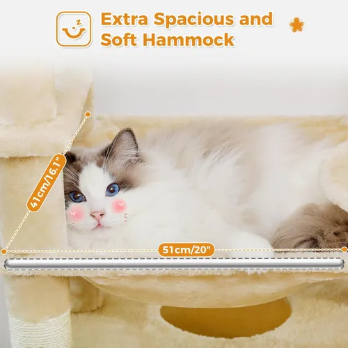 Miniatura 4 de PAWZ Road Árbol grande para gatos, torre para gatos de 72 pulgadas para gatos grandes, condominio para gatos con postes rascadores y almohadillas