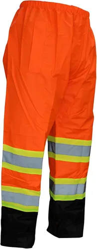 Miniatura 9 de RW-CLA3-TLM55 Y OR77 Clase 3 Traje de lluvia, chaqueta, pantalones de alta visibilidad reflectante fondo negro
