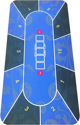 Miniatura 8 de nuveti Tapete de póquer Texas Hold'em de 70 x 35 pulgadas, portátil, de goma, impermeable, con reducción de ruido, para cualquier juego de mesa 70 X