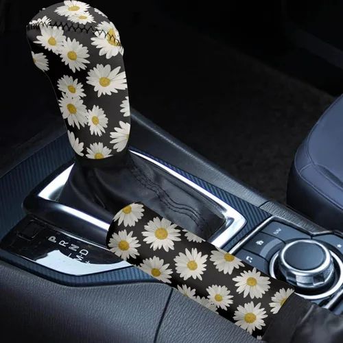 Miniatura 12 de Juego de 2 piezas set de accesorios interiores para coche, para las mujeres, hombres; cubierta de palanca de cambios/freno de mano, personalizada
