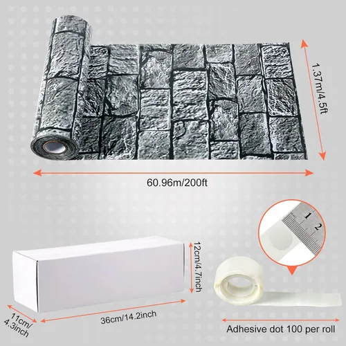 Miniatura 2 de Preboun Manteles de plástico medievales con caja de corte y pegamento, impermeable, con temática de castillo, cortinas de papel tapiz para mesa