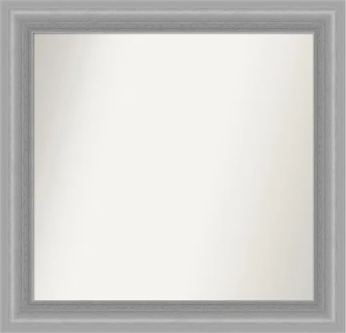 Miniatura 32 de Amanti Art Espejo de baño plateado para sobre el fregadero, 24 x 24 pulgadas, espejo cuadrado de peltre forjado a medida, marco de madera casual