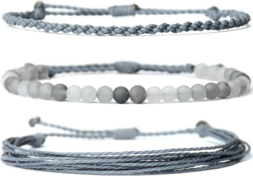 Miniatura 18 de Pulsera curativa hecha a mano con cuentas de piedra natural, regalo para hombres, pulsera de cuerda ajustable