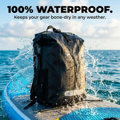 Miniatura 4 de Ho Stevie! Mochila de surf impermeable de 25 litros, diseñada para la aventura, cierre superior enrollable que mantiene tu equipo seco en la bolsa