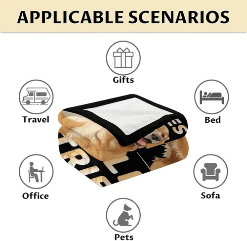Miniatura 6 de Golden Retriever - Manta de regalo – 40 x 30 pulgadas, bonita manta para niños y niñas, manta negra suave y mullida para regazo y silla