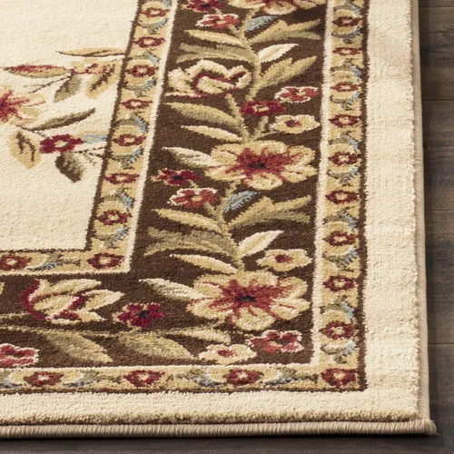 Miniatura 4 de SAFAVIEH Lyndhurst Collection - Alfombra de pasillo, 2 pies 3 pulgadas x 8 pies, color negro y marrón, diseño tradicional de enrejado floral,