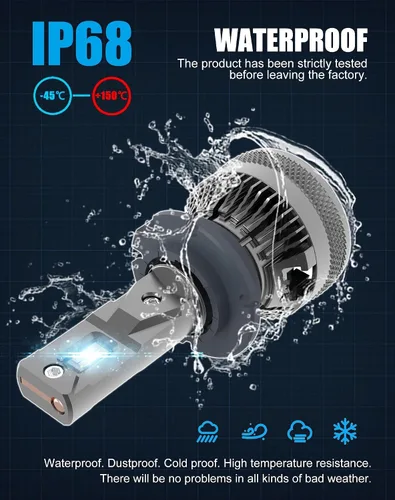 Miniatura 6 de Bombillas LED D2H de 110 W, 30000 lm, súper brillantes, 12 V, 6500 K, ventilador integrado blanco frío y tubo de cobre térmicamente conductor