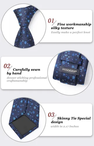 Miniatura 238 de Corbatas florales tejidas clásicas para hombre, corbata cuadrada de bolsillo, corbatas formales para hombres, boda con pañuelo