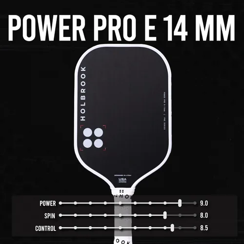 Miniatura 6 de Holbrook Power Pro E Pickleta de pickleball alargada: aprobada por USAPA, superficie de fibra de carbono, potencia, control, giro, núcleo de espuma
