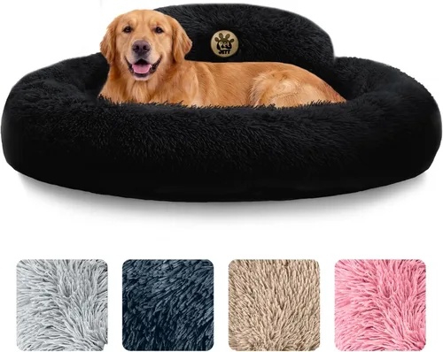 Miniatura 30 de PetJett - Cama calmante para perros pequeños, camas en forma de dona de 23 pulgadas, antideslizante y lavable, cama para mascotas de piel sintética
