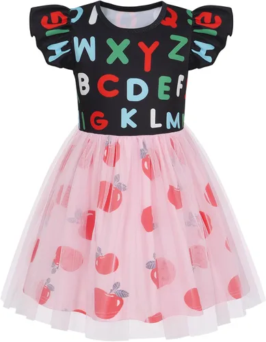 Miniatura 19 de WonderBabe Vestido de tul para niñas pequeñas, traje de unicornio, manga con volantes, ropa de cumpleaños, vacaciones, falda tutú casual de sirena