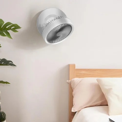 Miniatura 13 de Magshion Ventilador de escritorio plegable de 7.5 pulgadas con luz nocturna, ventilador pequeño oscilante de 120°, 4 velocidades, alimentado por USB