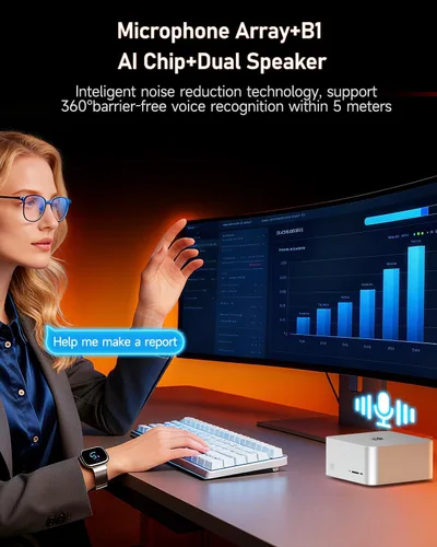 Miniatura 9 de Beelink Mini PC, GTR9 Pro AMD Ryzen AI Max+ 395 CPU (126 Tops), 128GB RAM 2TB Crucial SSD, Mini Computadora Win11 Pro/10GbE Dual LAN/WiFi 7+BT5.4/8K