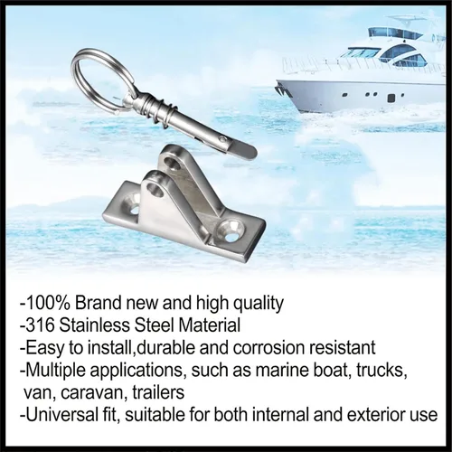 Miniatura 2 de Bisagra de cubierta ajustable de acero inoxidable 316 Bimini Montaje en cubierta lateral Hardware marino 2 uds
