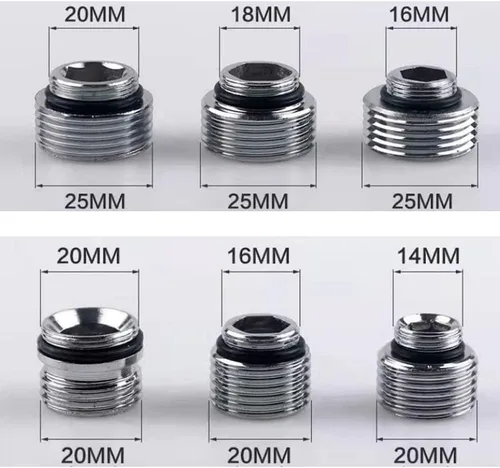 Miniatura 5 de Adaptador de grifo de latón, rosca macho, conector aireador para grifo de fregadero, purificador de agua, adaptador aireador (M14 X G1/2 pulgadas)