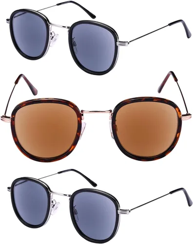 Miniatura 5 de Mass Vision 'The Esteemed' - 3 pares de lentes de sol ligeros de montura redonda con lectores (sin bifocal) para hombres y mujeres