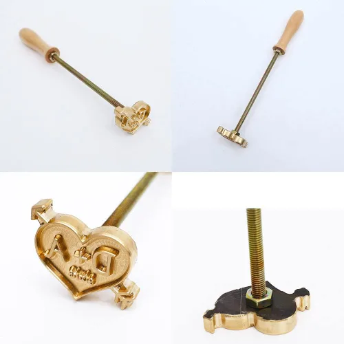 Miniatura 6 de Hierro de marcar personalizado para madera con logo, sello de hierro para cuero duradero, sello térmico para barbacoa con mango incluido, sello
