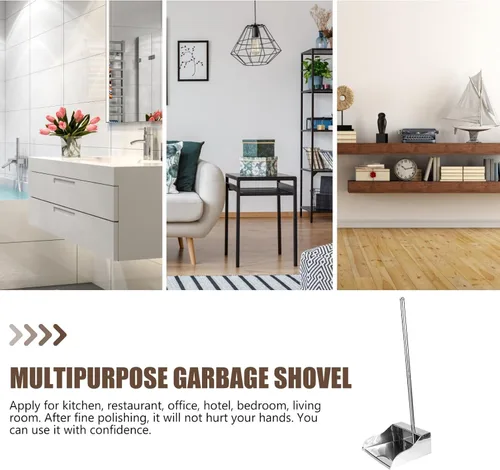 Miniatura 6 de Recogedor Limpieza del Hogar Vertical de Pie Sartén Oficina Cocina Lobby Contenedor de Basura Manija