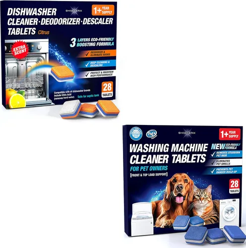 Miniatura 9 de Tabletas limpiadoras de lavadora para dueños de mascotas - Limpieza profunda de lavadora de carga frontal y superior - Seguro para tanque séptico