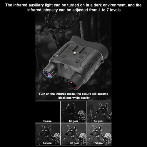 Miniatura 4 de MAYKEA Gafas de visión nocturna binocular montadas en la cabeza, zoom digital 8X, nivel IP54 impermeable, con pantalla TFT Ultra HD de 2.7 pulgadas