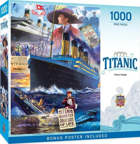 Miniatura 4 de Masterpieces Rompecabezas de 300 piezas para adultos y familias, collage del Titanic, 19.25 x 26.63 pulgadas