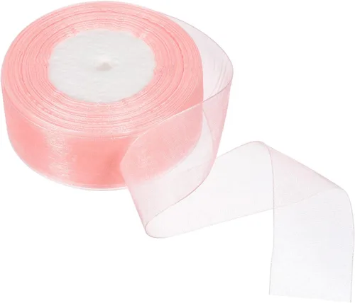 Miniatura 15 de PATIKIL Cinta de organza transparente de 1-37/64 pulgadas, 50 yardas, 1 rollo de tela decorativa de gasa para envolver regalos, manualidades, ramo