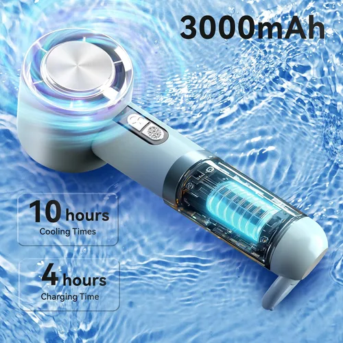 Miniatura 6 de Ventilador de refrigeración de mano, ventilador portátil de aire acondicionado de 5 velocidades, mini ventilador recargable con USB para mujeres