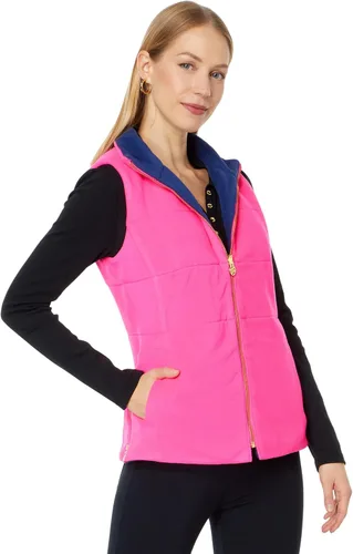 Lilly Pulitzer Brooklee - Chaleco reversible color rosa granadina XL, Granadina Rosa