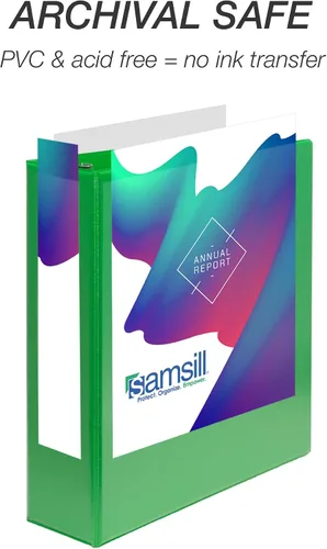 Miniatura 501 de Samsill - Carpeta duradera de 5 pulgadas, fabricada en los Estados Unidos, con anillos en D, transparente y personalizable, color blanco