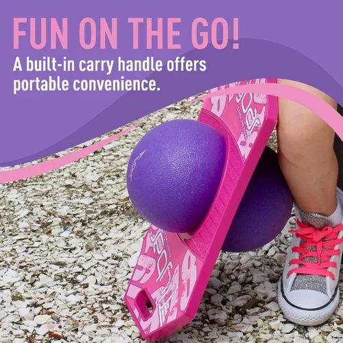 Miniatura 3 de Flybar Pogo - Pelota de truco para niños, tabla de rebote de equilibrio con cubierta antideslizante, bomba incluida, juguetes para interiores y Baya