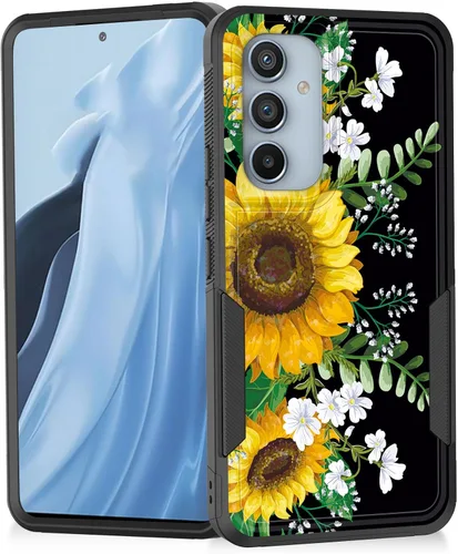 Miniatura 133 de Funda para Galaxy A14 5G, resistente de doble capa híbrida de policarbonato duro, goma suave, a prueba de golpes, funda protectora resistente