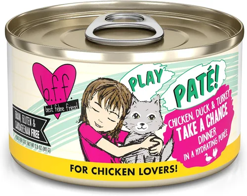 Miniatura 21 de B.F.F. PLAY - Best Feline Friend Paté Lovers, Aw Yeah!, Atún & Chicken Check Please! con atún y pollo, lata de 2.8 onzas (paquete de 12)