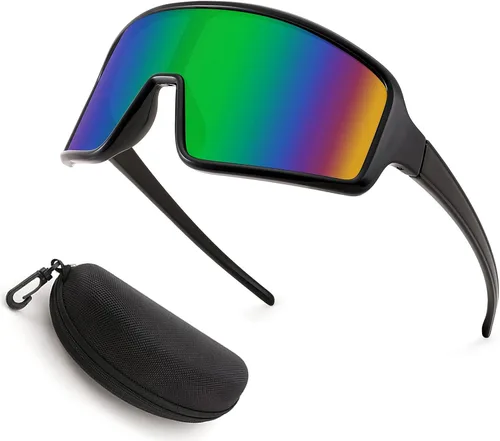Miniatura 17 de Karsaer Vision - Gafas de sol deportivas para ciclismo, béisbol, softbol, unisex, para adultos, jóvenes, niños y niñas, 8-16 Lentes de espejo azul