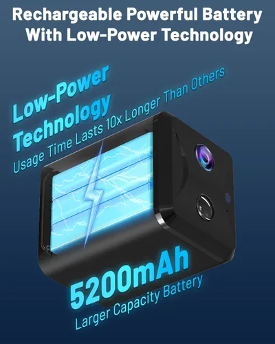 Miniatura 3 de Cámara de seguridad celular 4G LTE sin WiFi con tarjeta SIM 4G, capacidad de batería de 5200 mAh más grande, 2K HD portátil sin cámara de seguridad