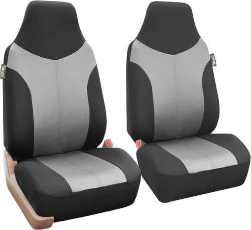 Miniatura 2 de FH Group FH-FB101115 - Funda de asiento de coche con respaldo alto de tela de sarga gris y negra