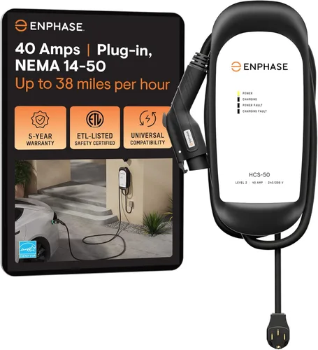 Miniatura 7 de ClipperCreek HCS-40P, 240V, 32A, Estación de carga de EV, con enchufe 14-50, cable de 25 pies, seguridad certificada, hecho en América