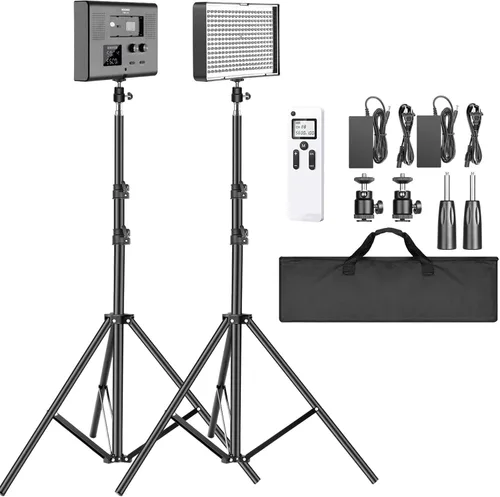 Miniatura 13 de NEEWER Luz de video LED RGB 660 PRO II mejorada con control de aplicación y kit de soporte de trípode, 2 paquetes de 50 W/1% de atenuación