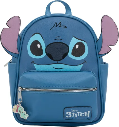 DISNEY Mini bolso tipo mochila de poliuretano, bolso de hombro con dije de rana de metal relleno de epoxi, 10.5 pulgadas, correas ajustables, piel