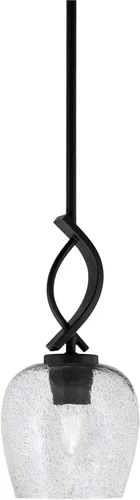 Miniatura 119 de Toltec Lighting Cavella Stem Colgado Mini colgante, acabado grafito, vidrio de muselina blanca de 4 pulgadas