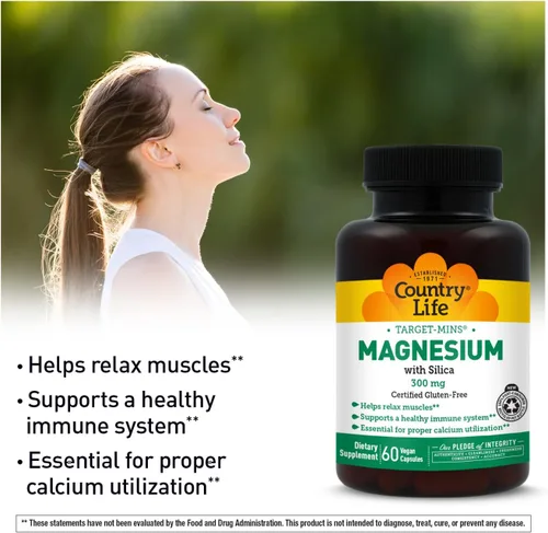 Miniatura 4 de Target-Mins Magnesio con sílice 300 mg, 60 cápsulas veganas, certificado sin gluten, certificado vegano