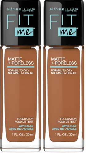 Miniatura 32 de Maybelline New York Fit Me Matte + Poreless Base Líquida, Formato de Bolsa, 220 Natural Beige, 1.3 onzas 220 Beige natural
