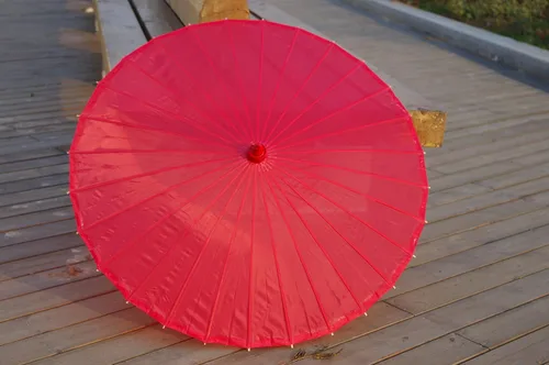 Miniatura 20 de Parasol de tela de bambú liso, ideal para recuerdos de fiesta de boda (fucsia)