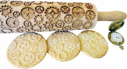 Miniatura 14 de Rodillo en relieve BEEHIVE. Rodillo de masa grabado con láser para galletas caseras y cerámica por Algis Crafts