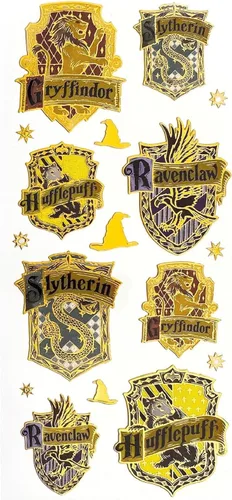 Miniatura 7 de Paper House Productions Harry Potter Hogwarts House Crests - Hojas de calcomanías con efecto esmaltado brillante, paquete de 3 Escudos de la casa