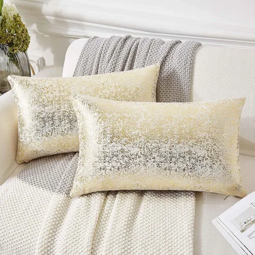 Miniatura 8 de EUCIOR Fundas de almohada plateadas, fundas de cojín blancas de terciopelo, fundas de almohada decorativas cuadradas de 22 x 22 pulgadas para Plata