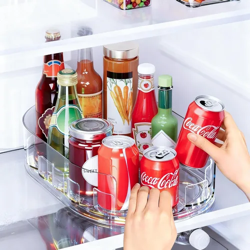 Miniatura 8 de Organizador de bebidas para refrigerador, dispensador organizador de latas de soda para refrigerador con deslizamiento automático de empuje, 3 filas