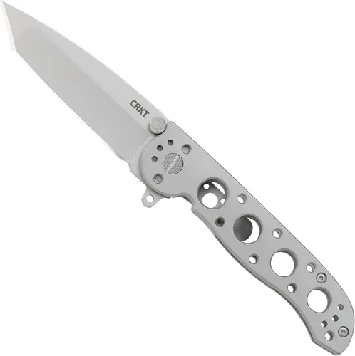 CRKT Cuchillo plegable M16-02SS con bloqueo de marco: hoja de borde liso 12C27, mango de acero inoxidable, clip de bolsillo reversible, M16-02SS