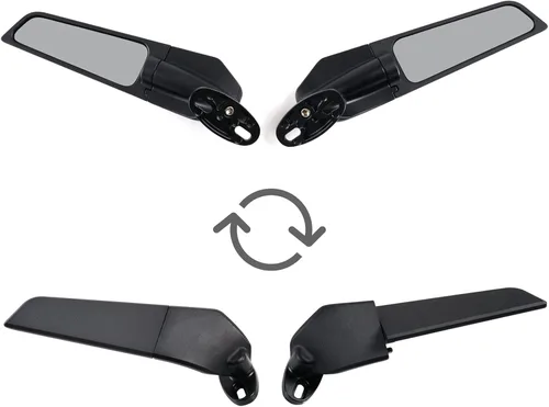 Miniatura 5 de Espejos retrovisores para motocicleta, espejos laterales ajustables y giratorios, compatibles con Honda Kawasaki Suzuki Yamaha - Espejo de ala